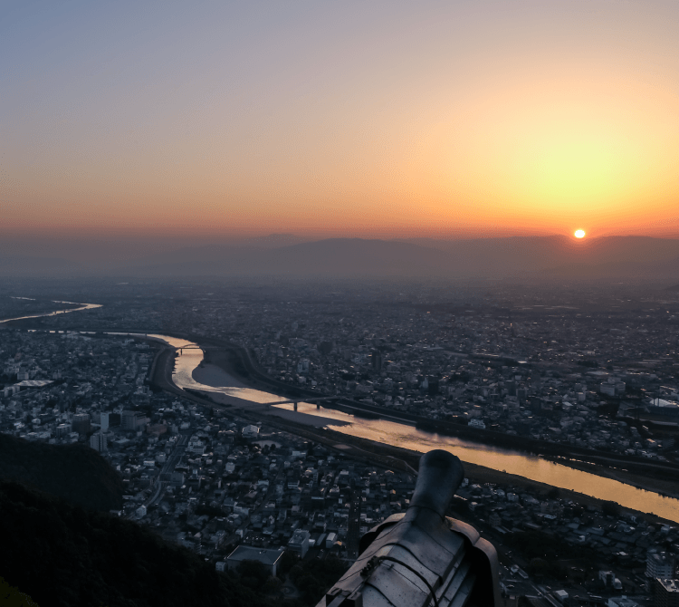 岐阜城からの夕日