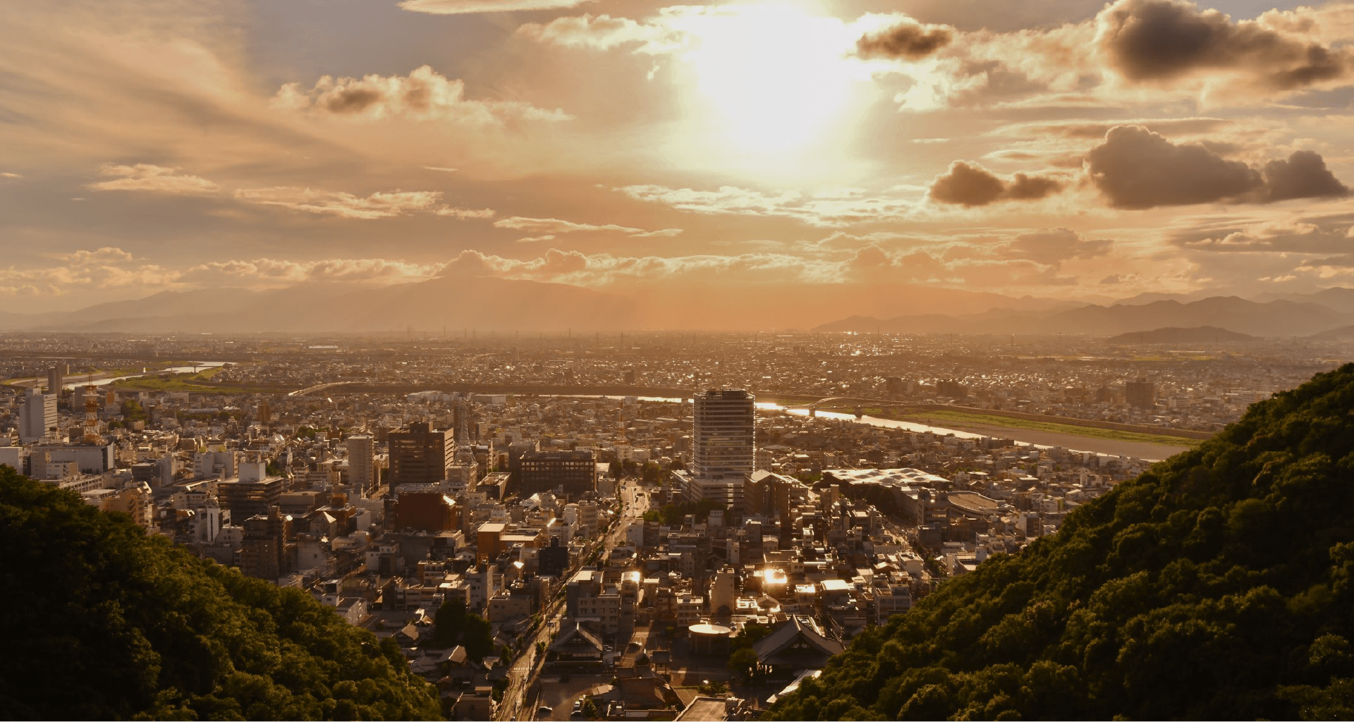 岐阜市の夕日