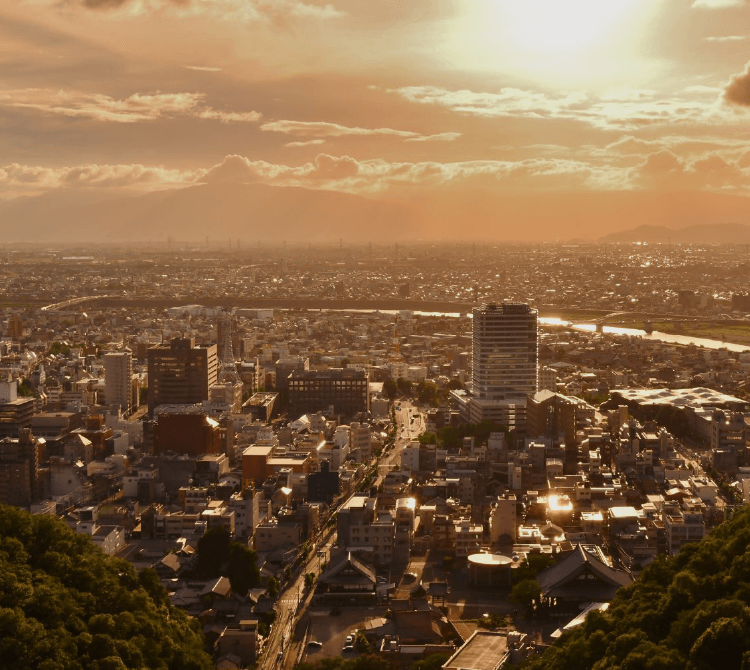 岐阜市の夕日