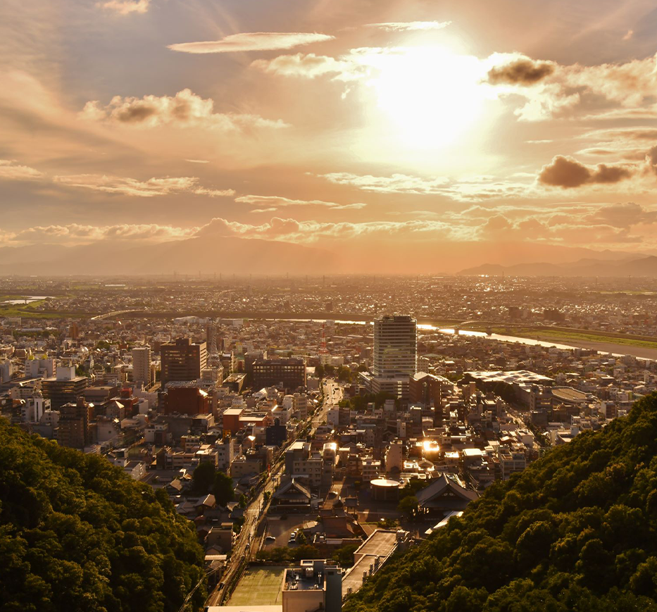 岐阜市の夕日