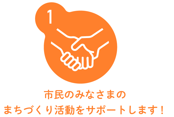 1.市民のみなさまのまちづくり活動をサポートします！